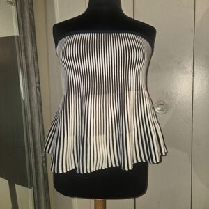 Kahlana Barfield Jones Future Collective Navy & White Tube Top- BNWT